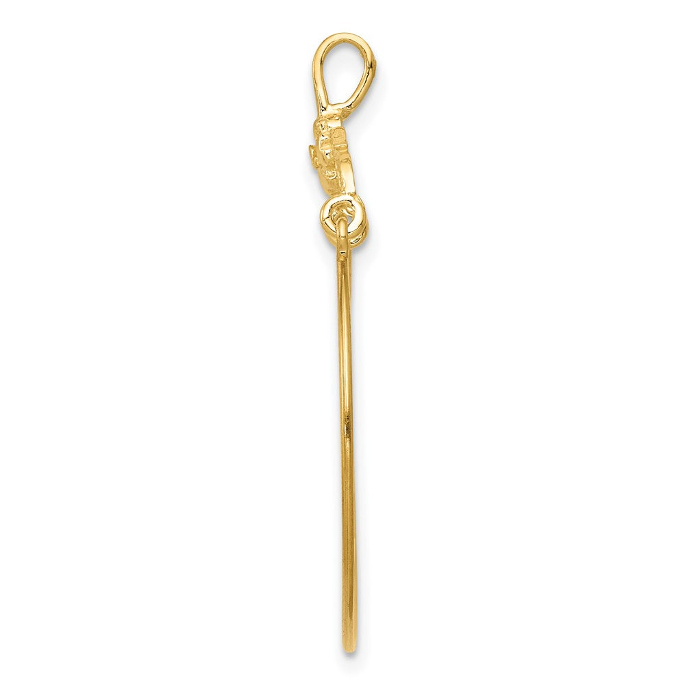 10k Polished Floral Charm Holder