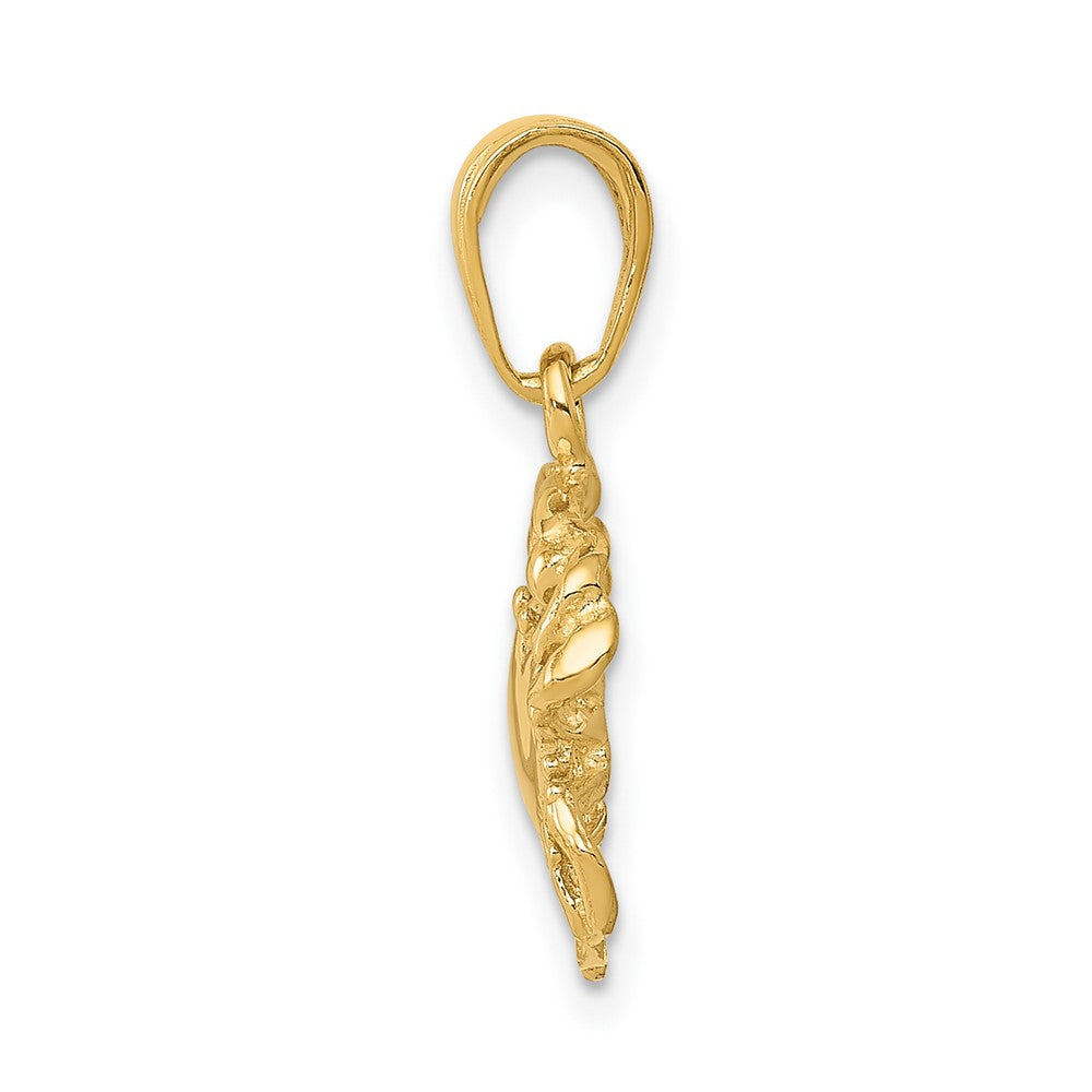 10k Solid Polished Open-Backed Crab Pendant