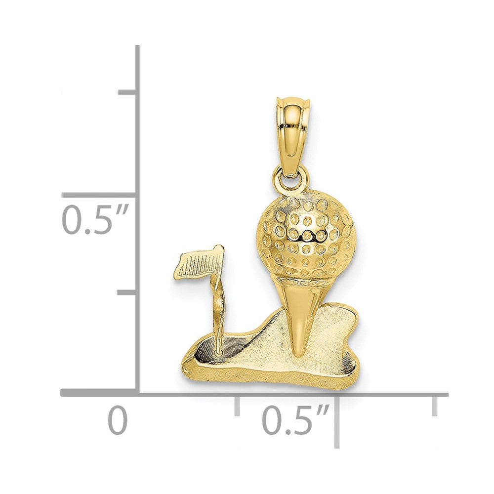10k Solid Polished Golfing Charm