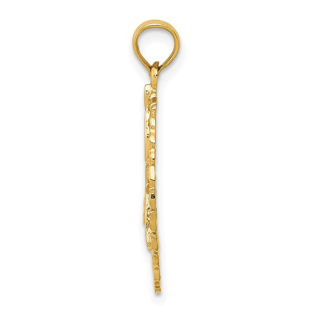 10K Solid Polished Framed Gymnast Pendant