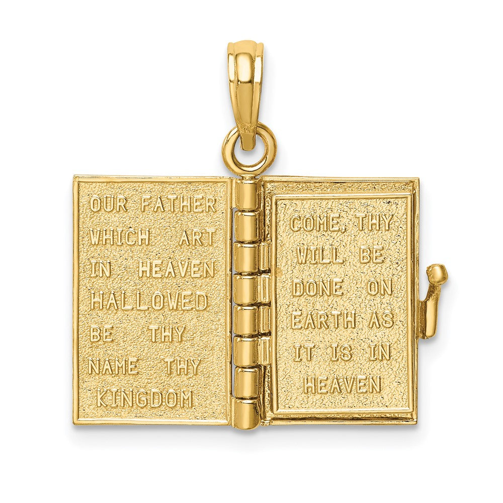 10K 3D Lords Prayer Bible Pendant