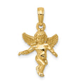 10k 3D Polished Solid Angel Pendant