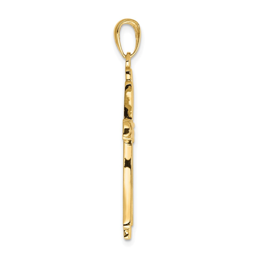 10k Polished Solid Cross Pendant