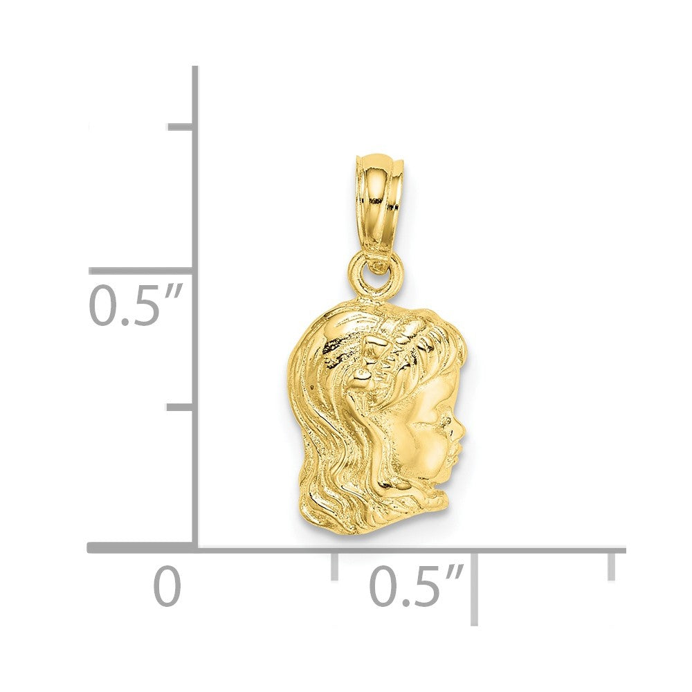 10k Girl Head Charm