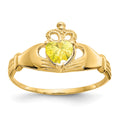 10k CZ November Birthstone Claddagh Heart Ring