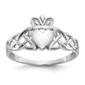 10k White Gold Mens Claddagh Ring