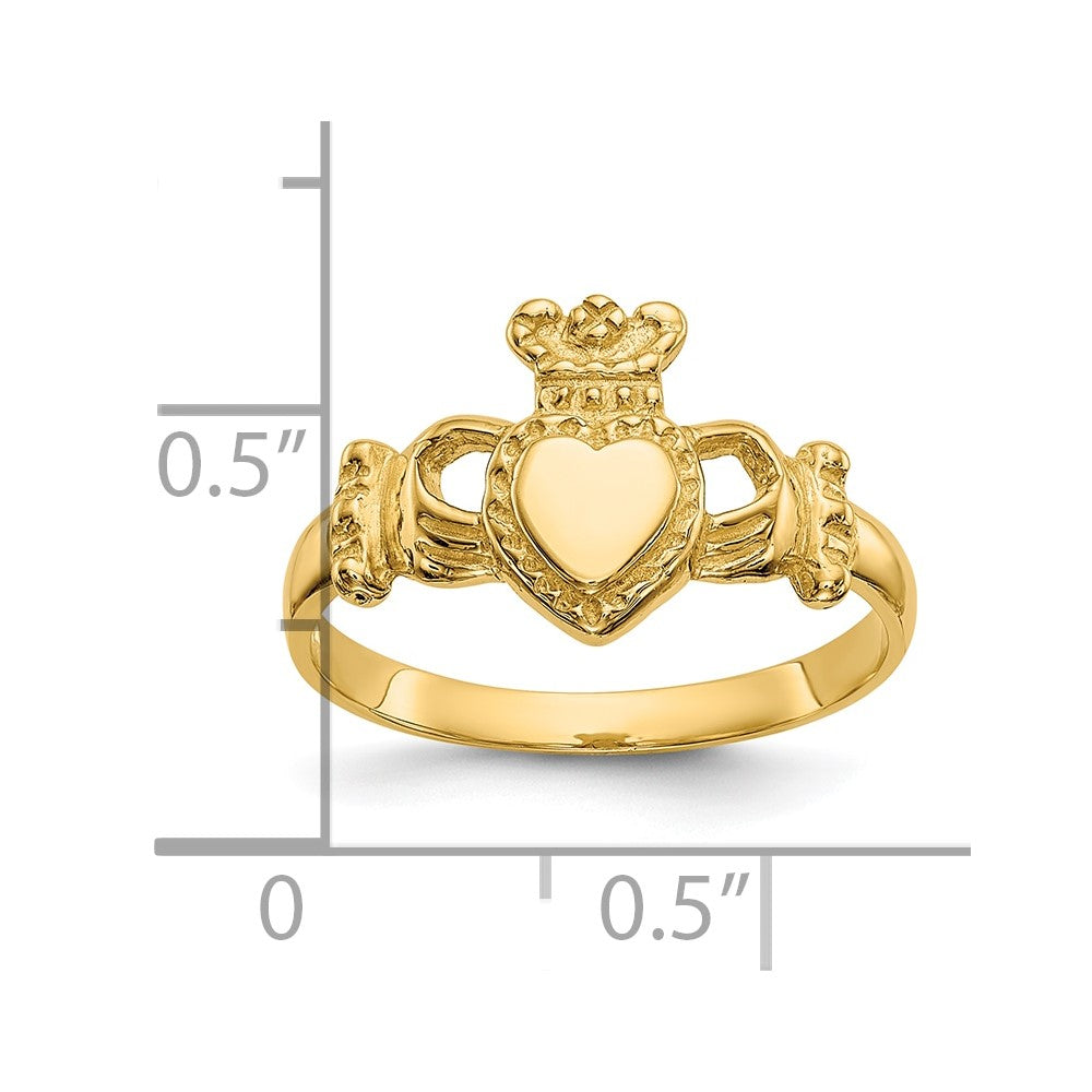 10K Polished Ladies Claddagh Ring
