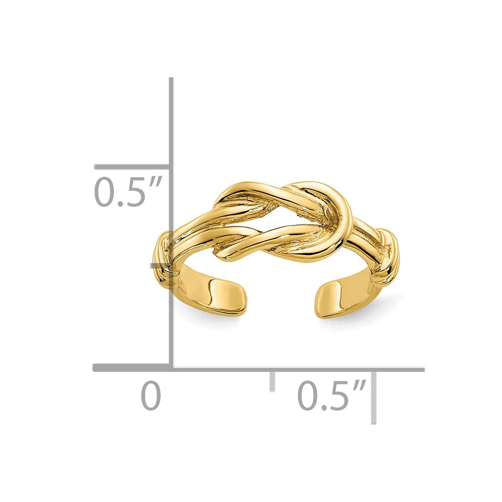 10K Love Knot Toe Ring