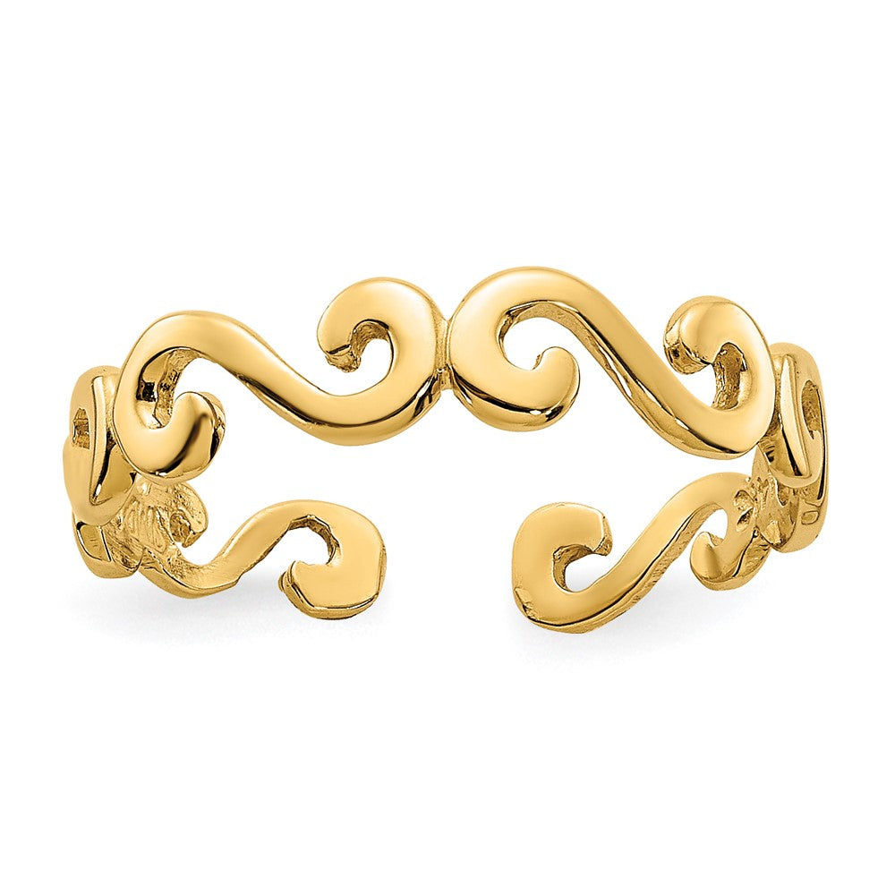 10k Swirl Toe Ring