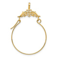 10k Double Dolphins Charm Holder Pendant