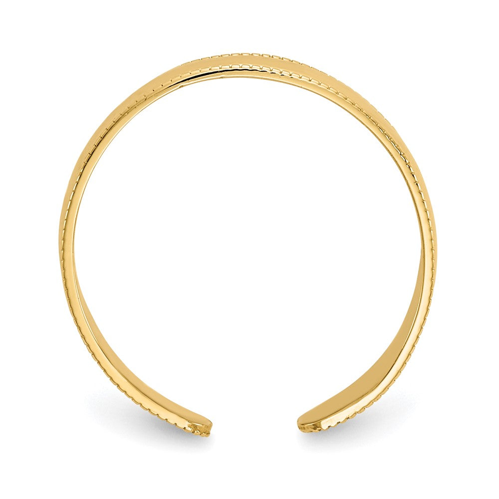 10k Mill Grain Adjustable Toe Ring