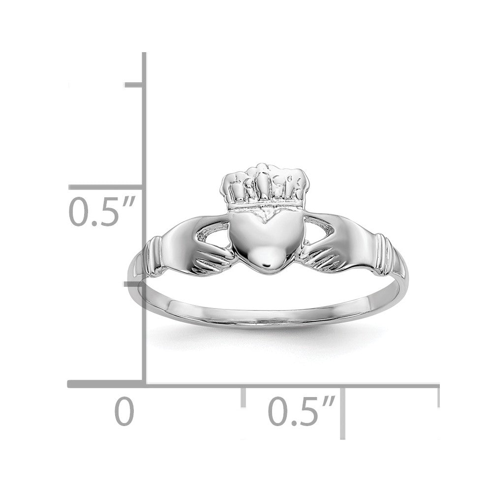 10k White Gold Ladies Claddagh Ring