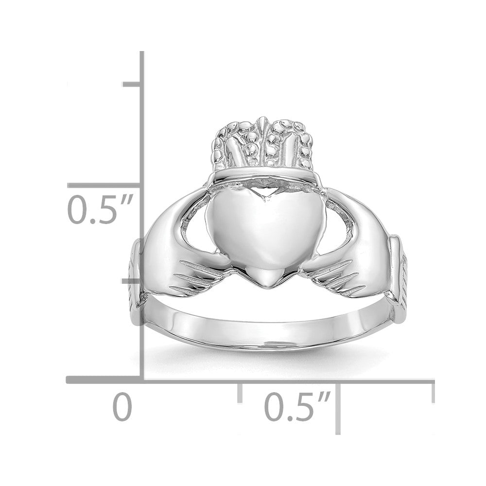 10K White Gold Ladies Claddagh Ring