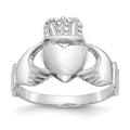 10K White Gold Ladies Claddagh Ring