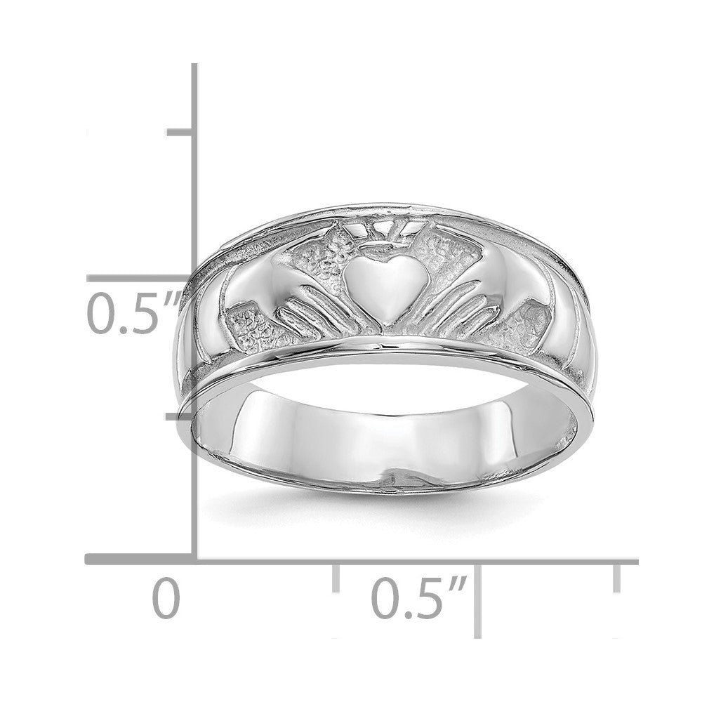 10k White Gold Ladies Claddagh Ring