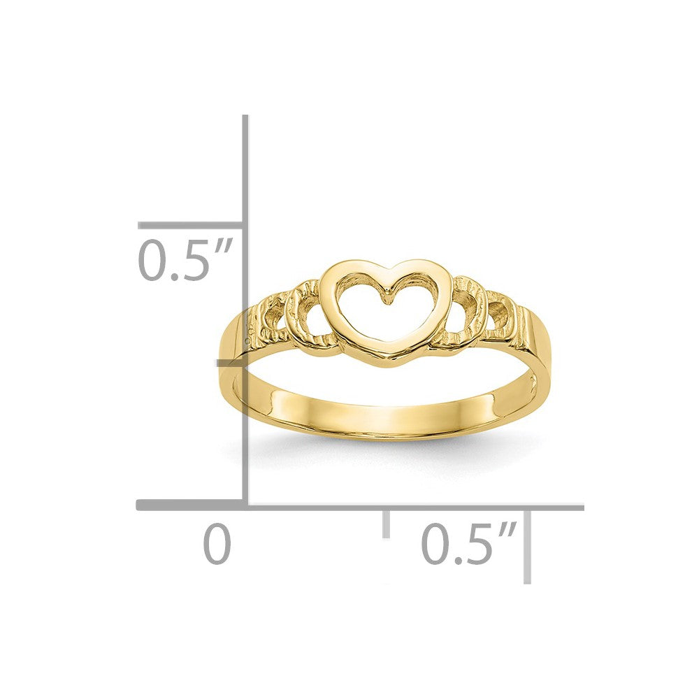 10k Heart Child's Ring