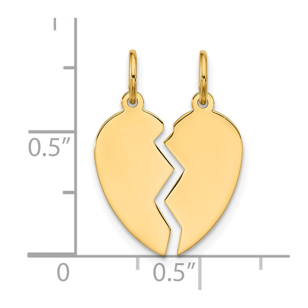10K 2 piece Extra Small Heart Charm