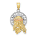 10K Tri-color Diamond-cut Christ Charm