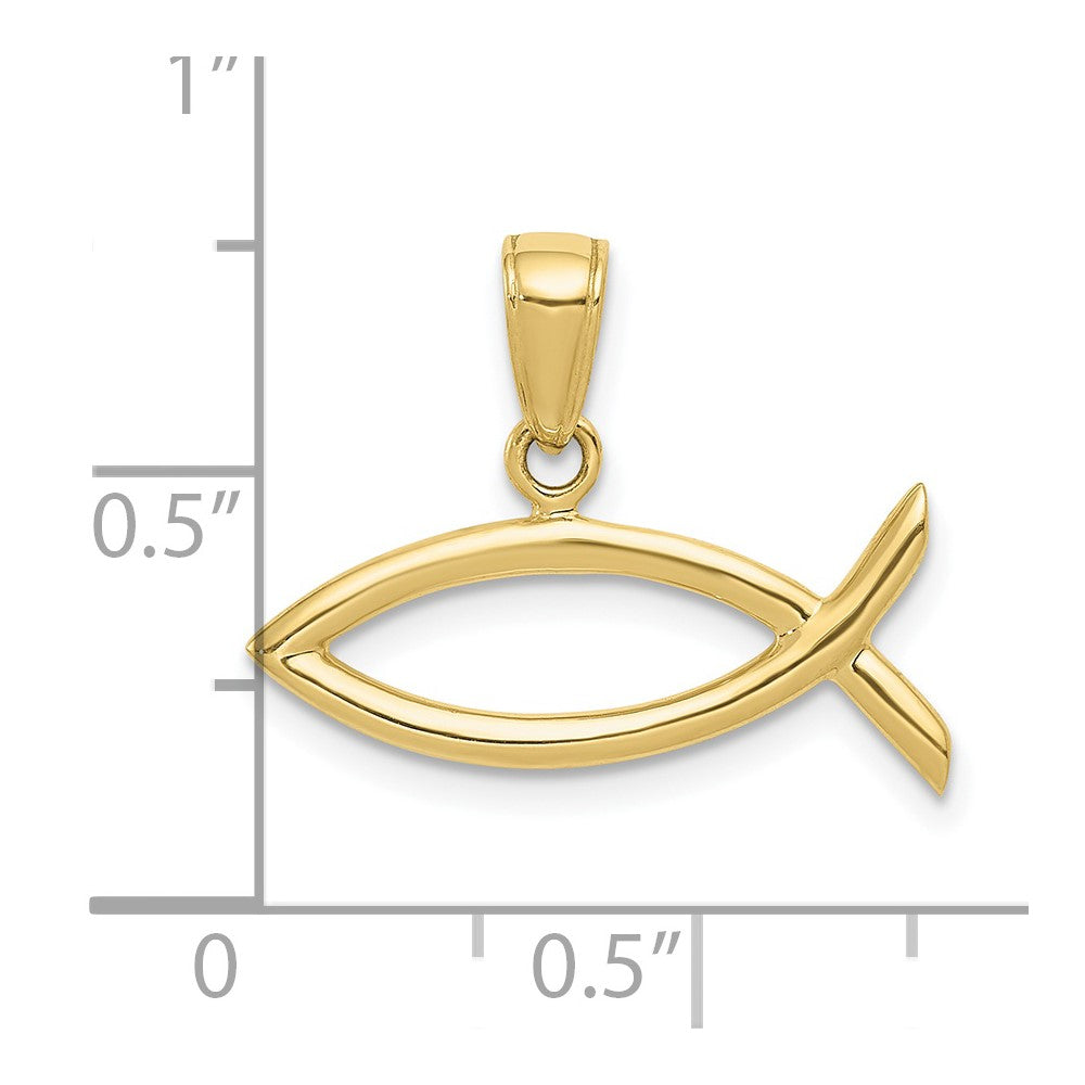 10K Ichthus Fish Pendant