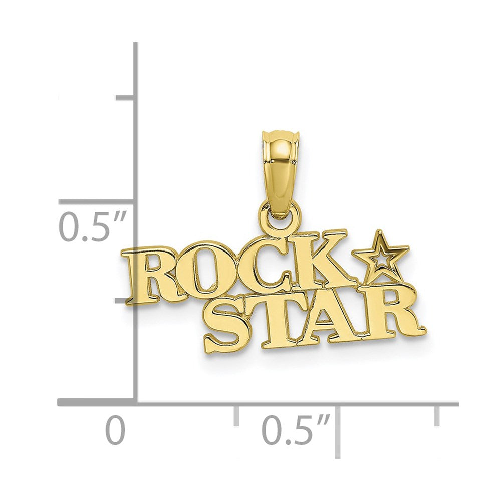 10K Polished ROCK STAR Charm