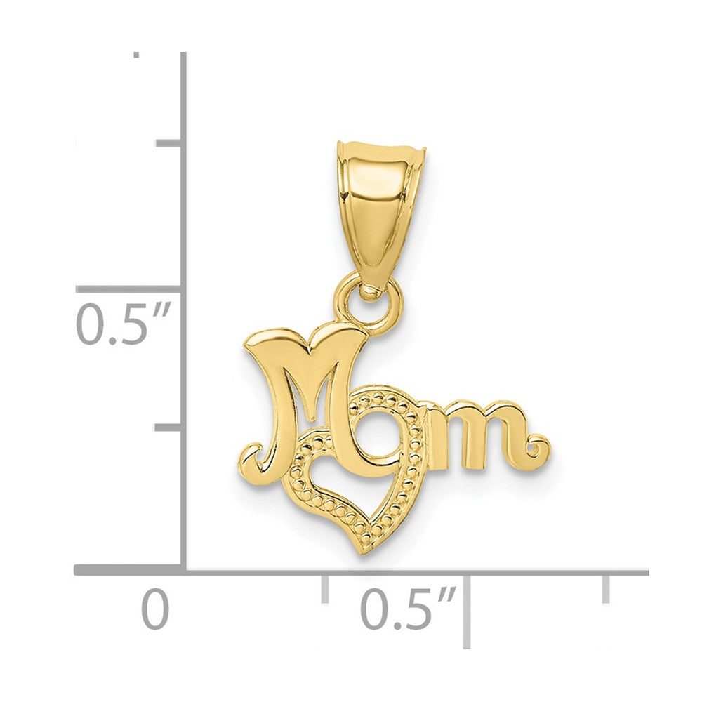10K MOM With Heart Pendant