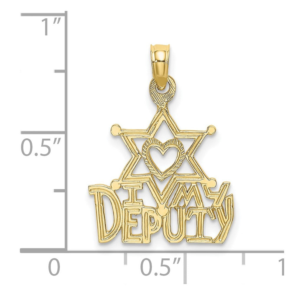 10K I HEART MY DEPUTY Charm