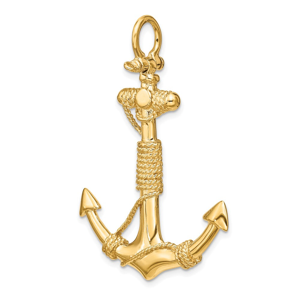 10K 3-D Solid Anchor with Rope w/Shackle Bail Pendant