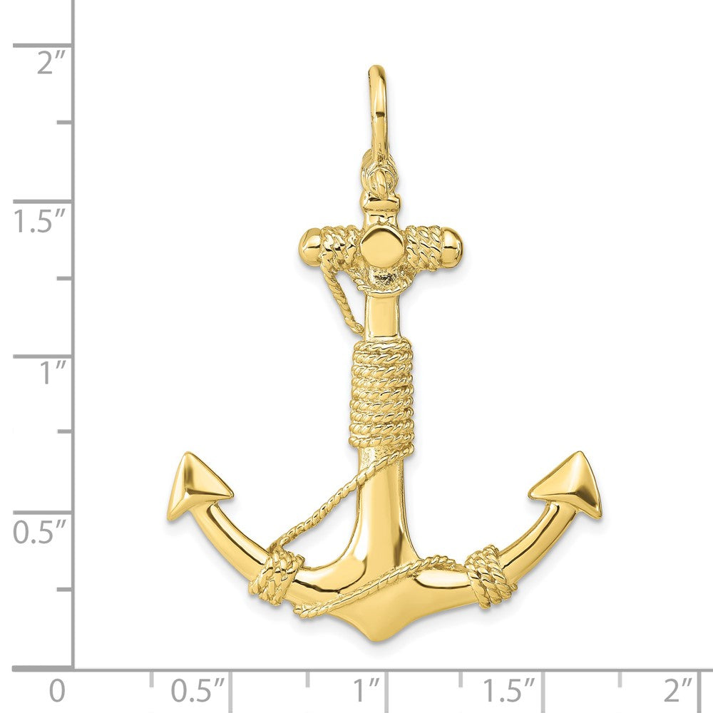 10K 3-D Solid Anchor with Rope w/Shackle Bail Pendant