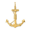10K 3-D Solid Anchor with Rope w/Shackle Bail Pendant