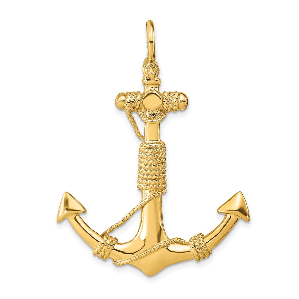 10K 3-D Solid Anchor with Rope w/Shackle Bail Pendant