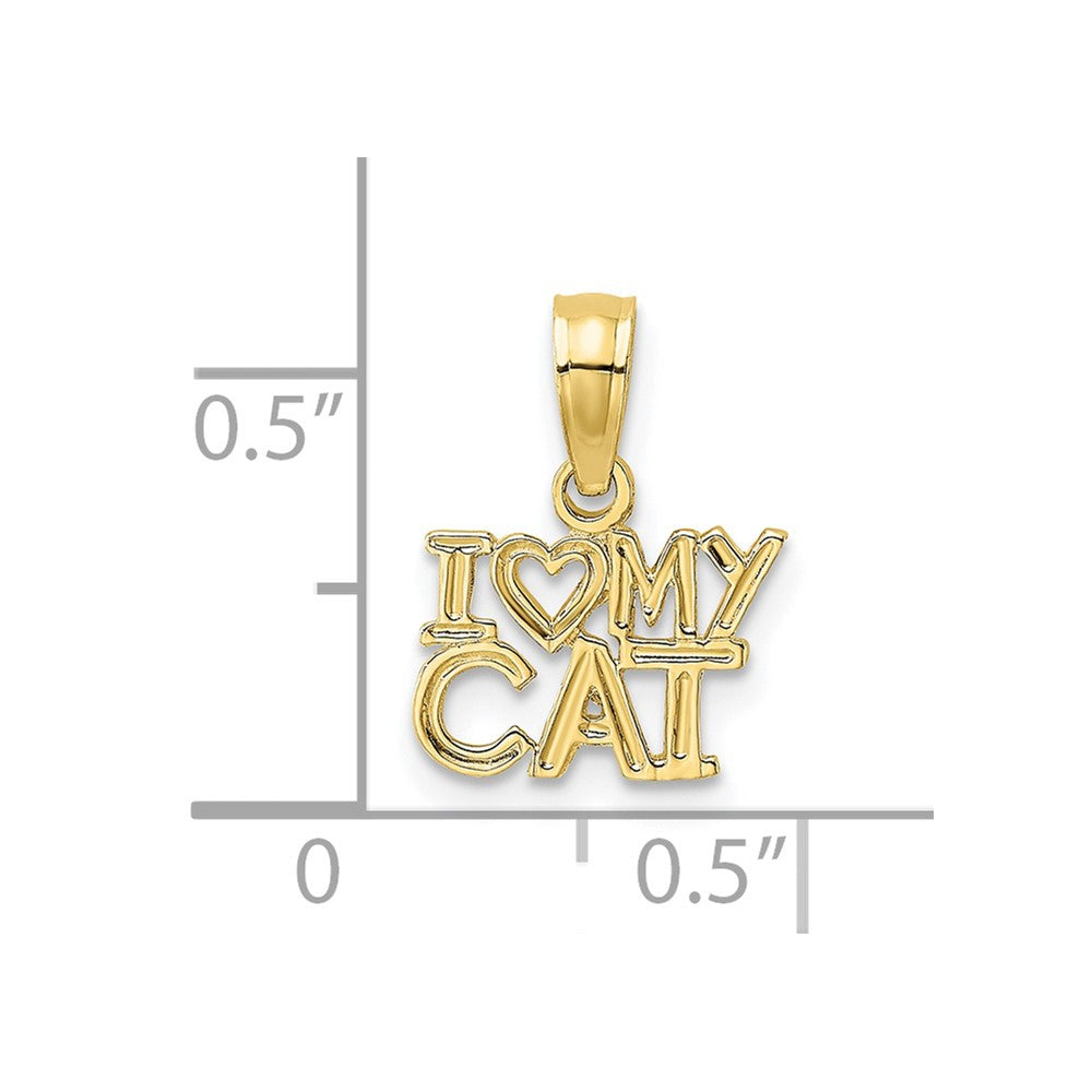 10k I HEART MY CAT Charm