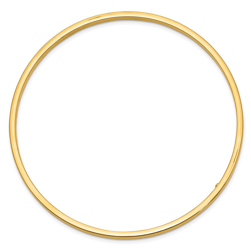 10k 3mm Polished Square Tube Slip-on Bangle