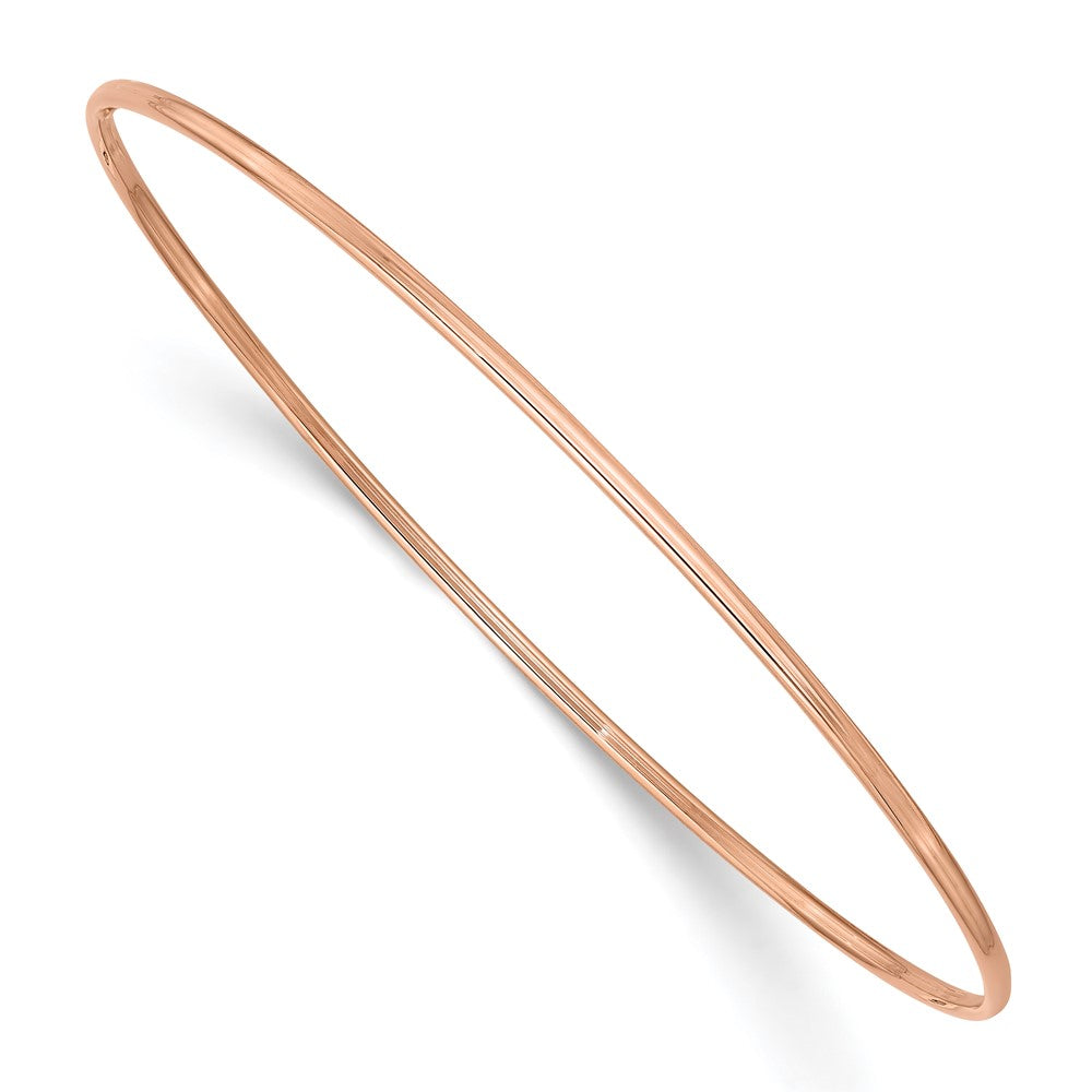 10k 1.5mm Rose Gold Polished Slip-on Bangle Bracelet