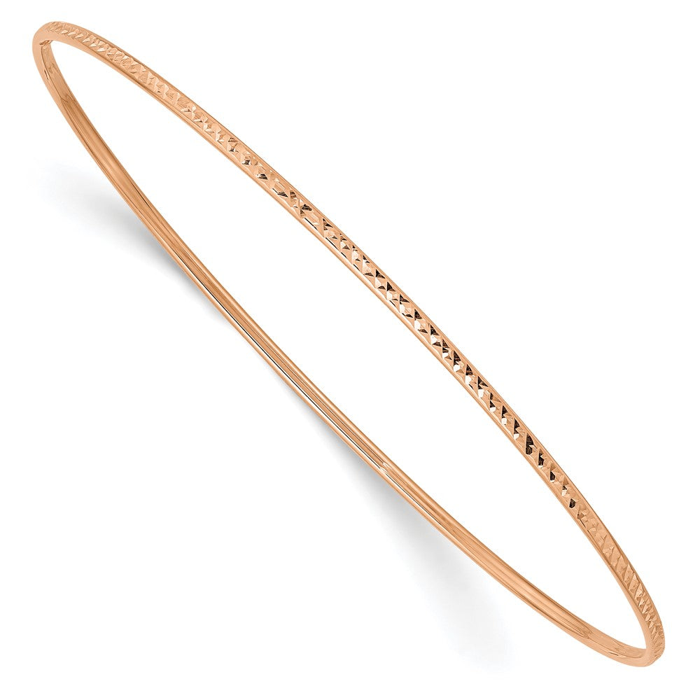 10k 1.5mm Rose Gold Diamond-Cut Slip-on Bangle Bracelet