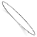 10k 1.5mm White Gold Diamond-Cut Slip-on Bangle Bracelet