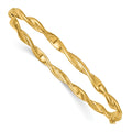 10K Polished and Twisted Hinged Bangle