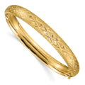 10k 5/16 Diamond-cut Fancy Hinged Bangle Bracelet