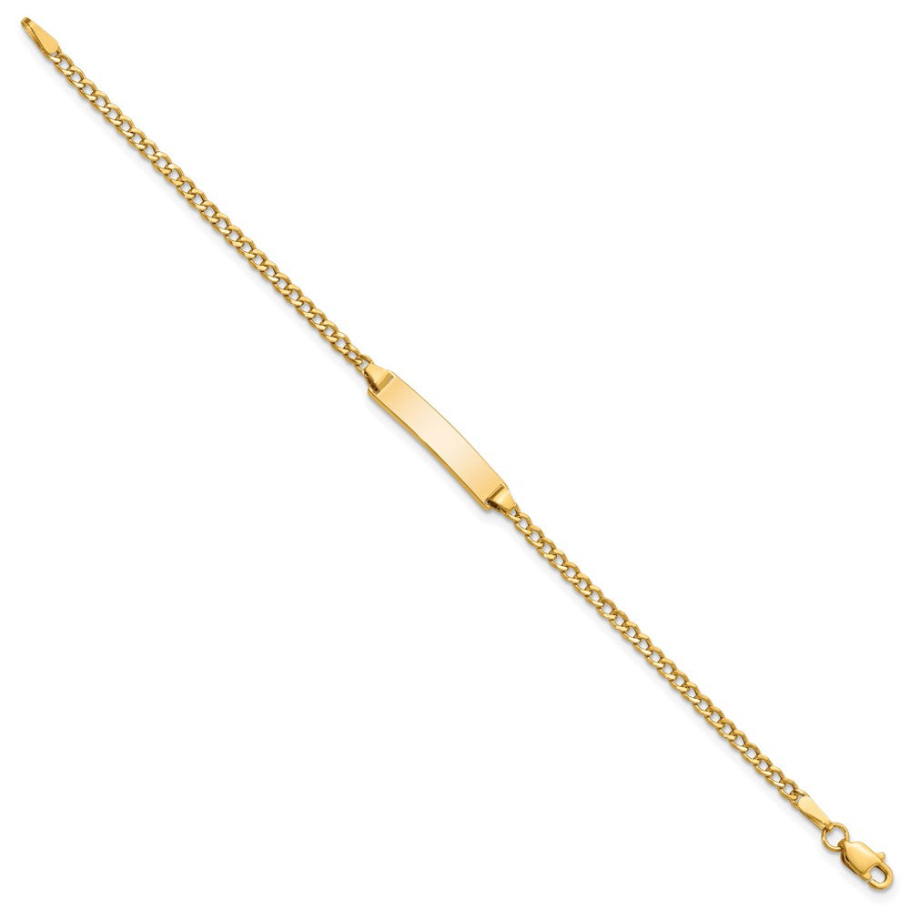 10k Semi-solid Curb Link ID Bracelet