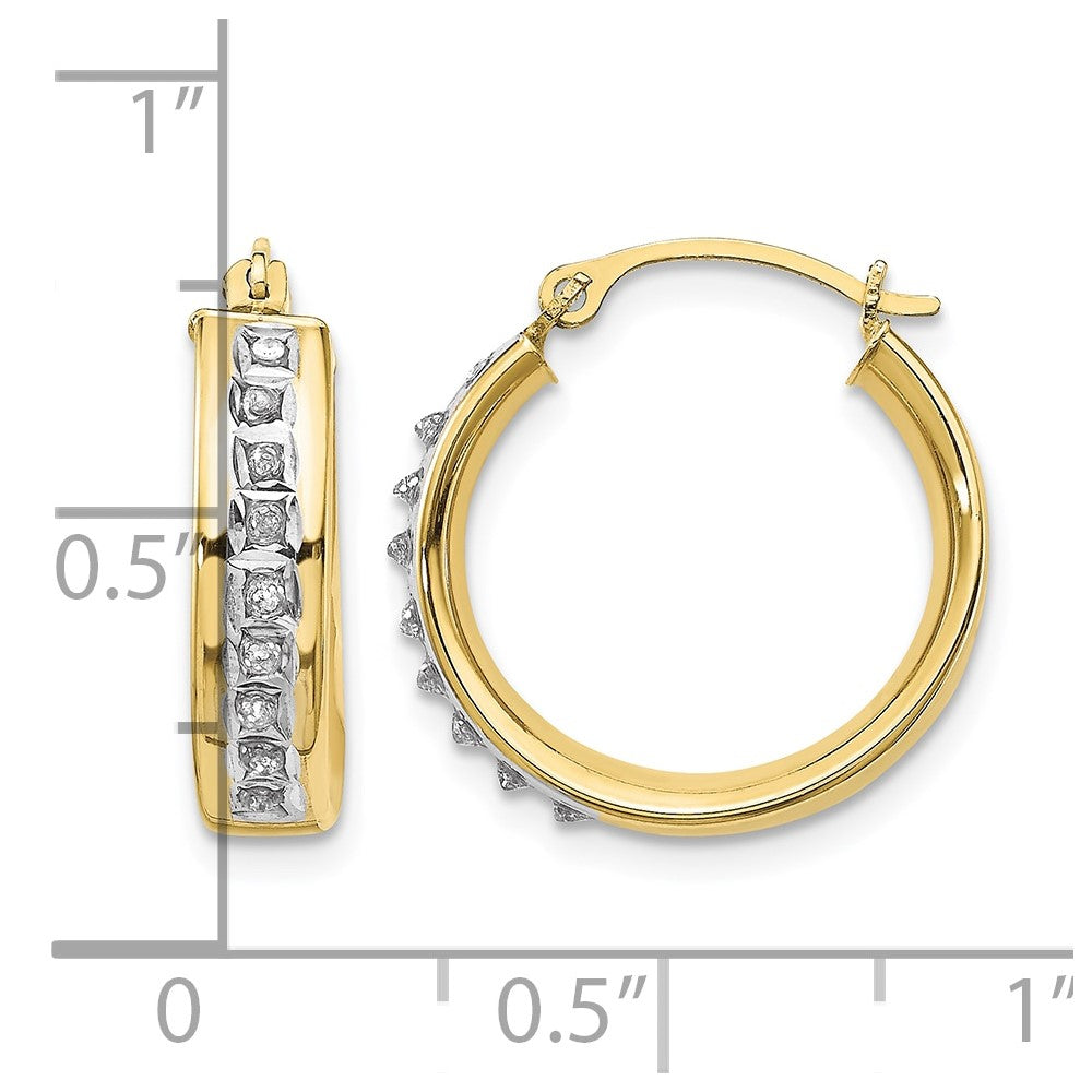 10k Diamond Fascination Round Hoop Earrings