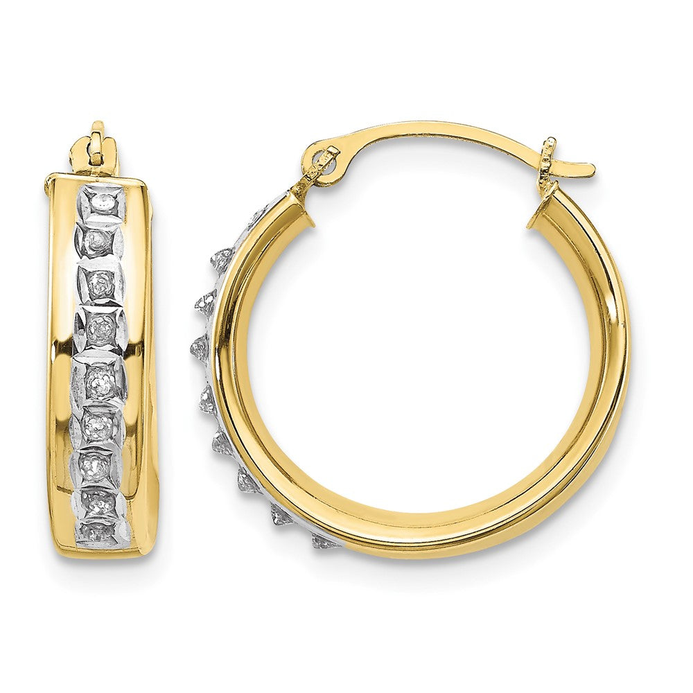10k Diamond Fascination Round Hoop Earrings