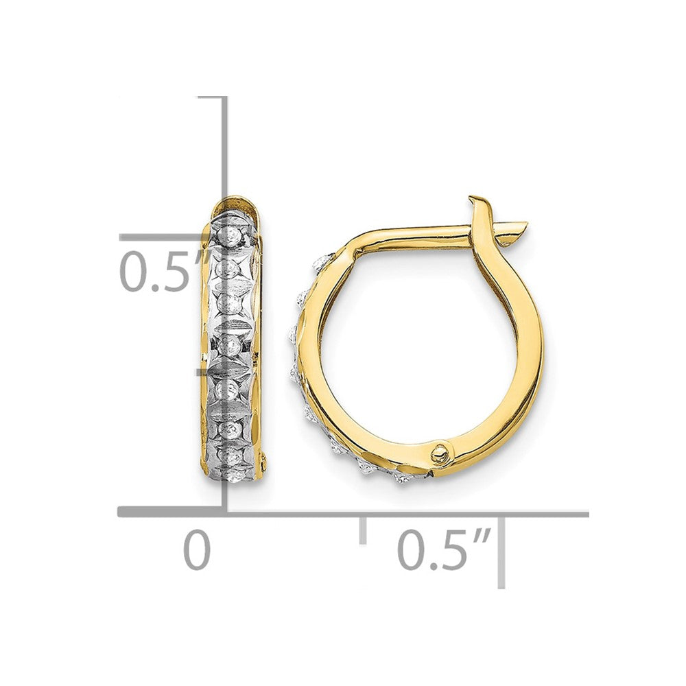 10k Diamond Fascination Round Hinged Hoop Earrings
