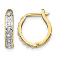10k Diamond Fascination Round Hinged Hoop Earrings