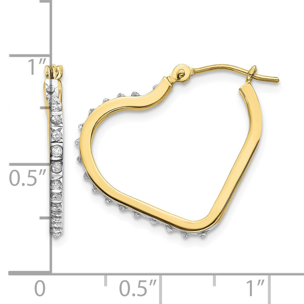 10k Diamond Fascination Heart Hoop Earrings