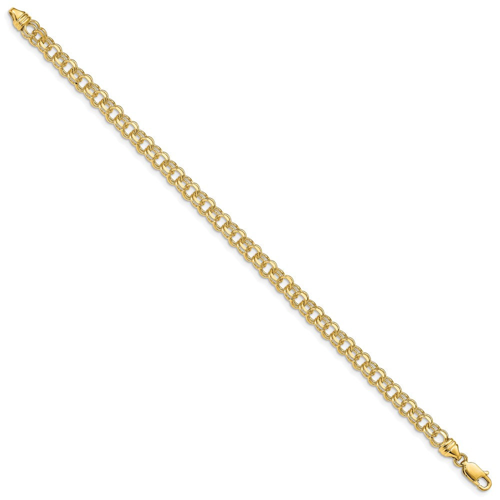 10k 4.75mm Solid Double Link Charm Bracelet