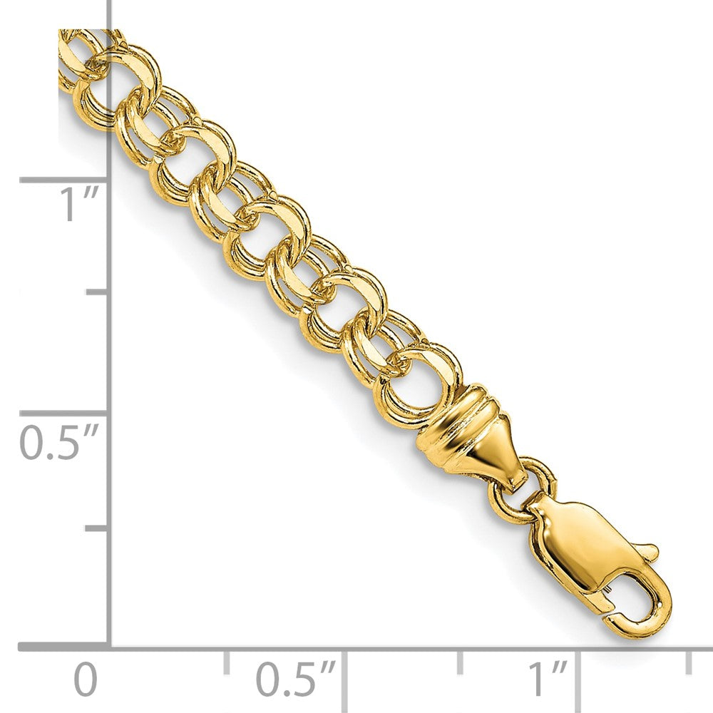 10k 4.75mm Solid Double Link Charm Bracelet