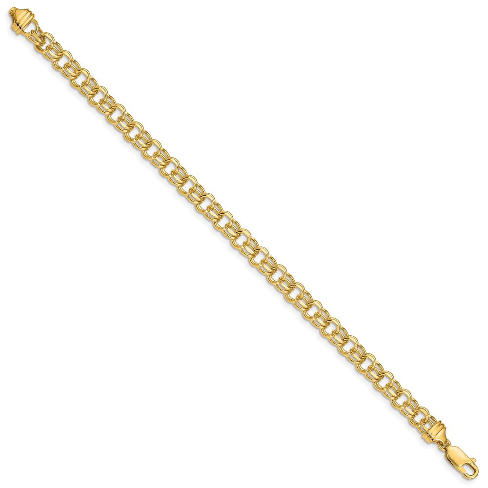 10k 5.5mm Solid Double Link Charm Bracelet