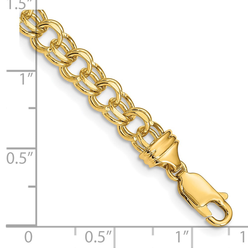 10k 5.5mm Solid Double Link Charm Bracelet