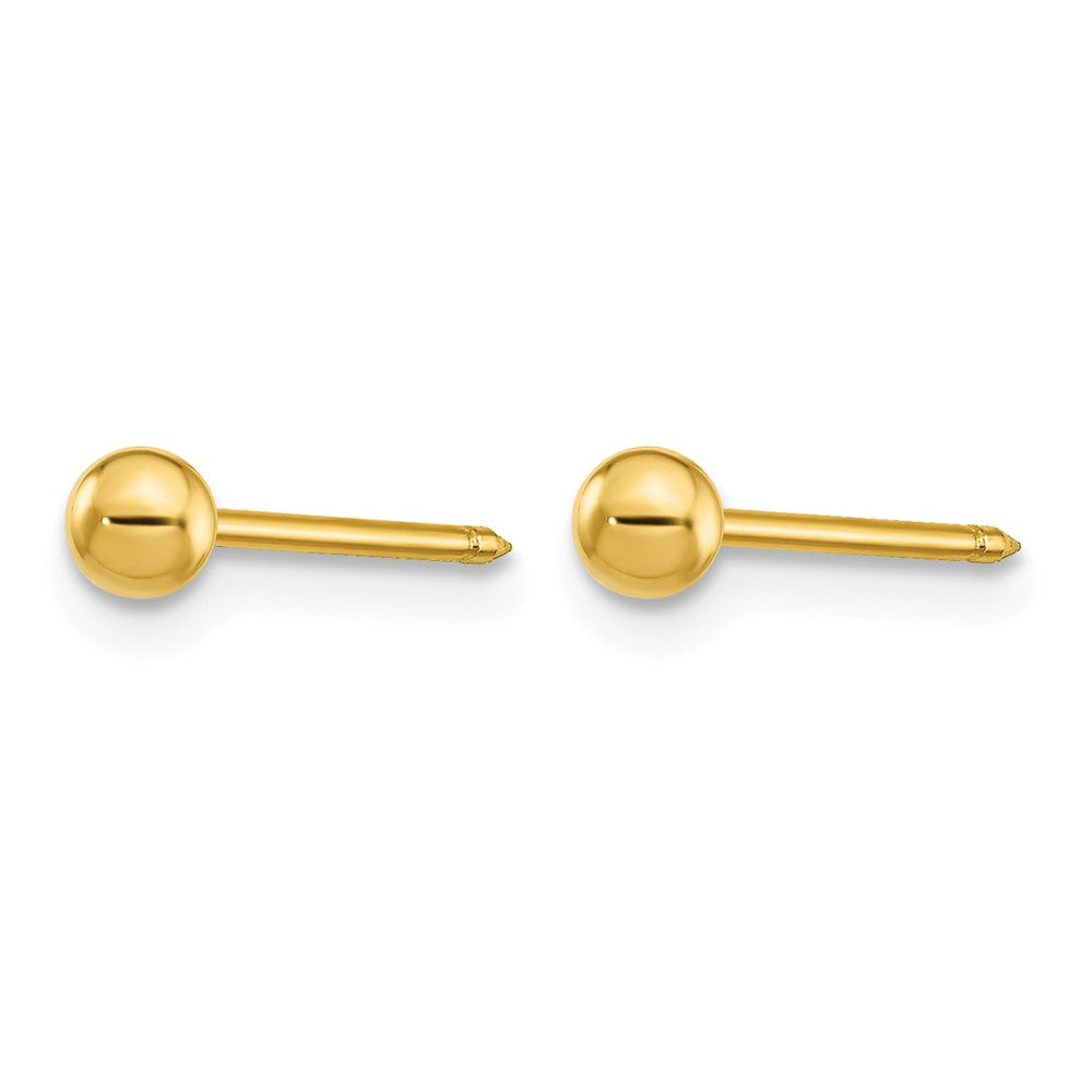 Inverness Stainless Steel 24K Gold-plated 3mm Ball Post Earrings