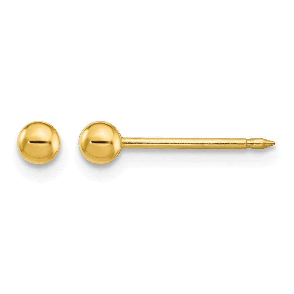 Inverness Stainless Steel 24K Gold-plated 3mm Ball Post Earrings