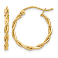 10k Polished 2.25mm Twisted Hoop Earrings